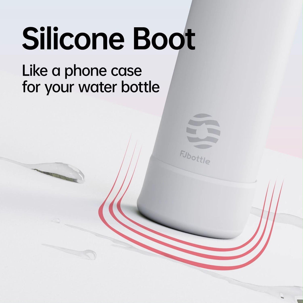 Black 710ml magnetic phone holder water bottle